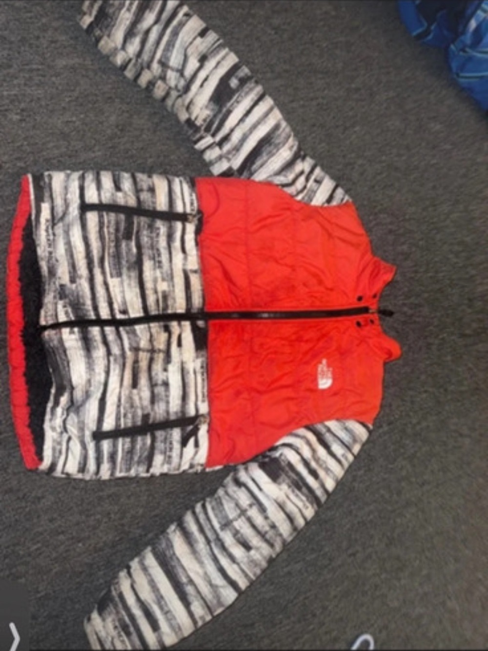 Kids Red and Black Patterned Winter Jacket - The North Face